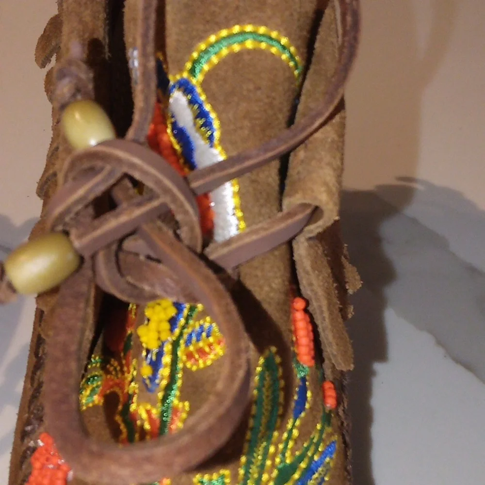 New Fringe Bootie Sz 5 Without Box‎ Bohemian Vibe Colorful - Picture 14 of 15